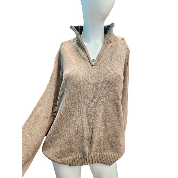 Columbia Tan Quarter Zip Pullover Men's Sz Large Fall Winter - Picture 3 of 8